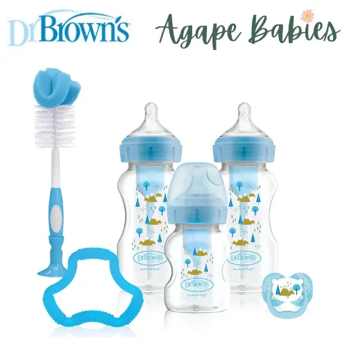Dr. Brown’s Wide Neck Options  Baby Feeding Bottle Gift Set - Blue