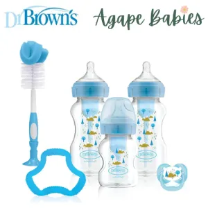 Dr. Brown’s Wide Neck Options  Baby Feeding Bottle Gift Set - Blue