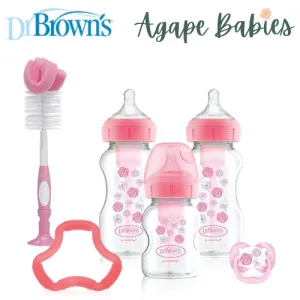 Dr. Brown’s Wide Neck Options  Baby Feeding Bottle Gift Set - Pink
