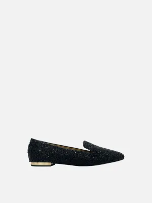 DSQUARED2 Black Crystal Embellished Smoking Slippers 38