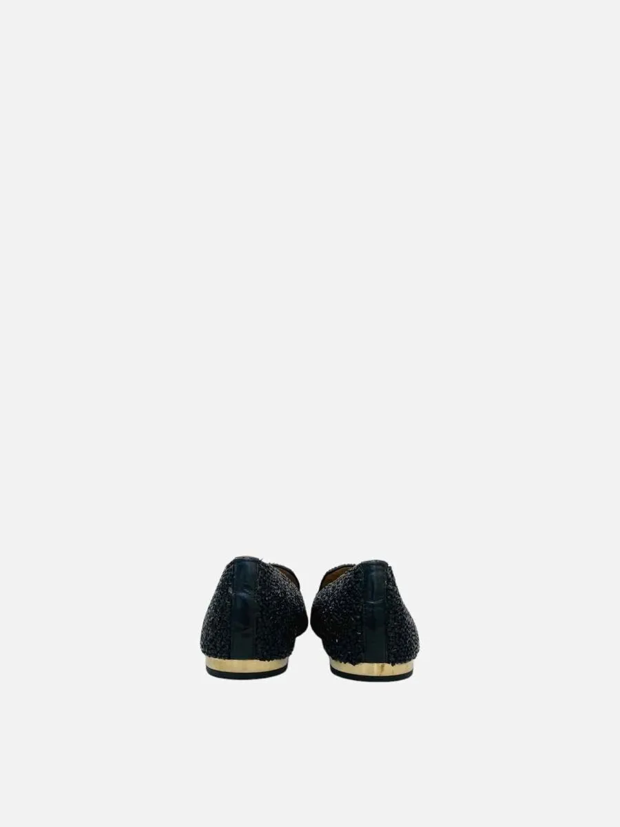 DSQUARED2 Black Crystal Embellished Smoking Slippers 38