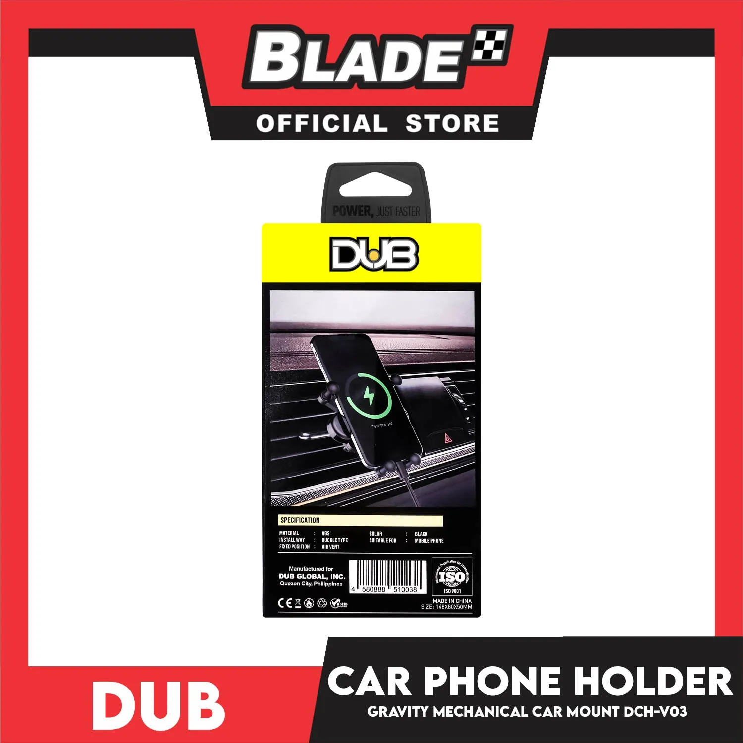 Dub Gravity Mechanical Car Mount Air Vent Phone Holder  DCH-V03