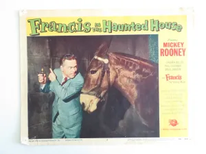 FRANCIS IN THE HAUNTED HOUSE - #6 LOBBY CARD MICKEY ROONEY VIRGINIA WELLES 1956