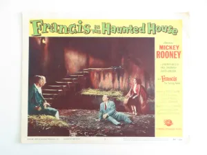 FRANCIS IN THE HAUNTED HOUSE - #7 LOBBY CARD MICKEY ROONEY VIRGINIA WELLES 1956