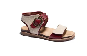 Halsa Bari Sandal in Black/Natural & Red/Natural Available in Wide Widths