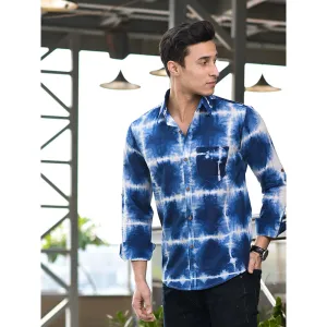 Hatheli Indigo Clamp Dyeing Cotton Shirt