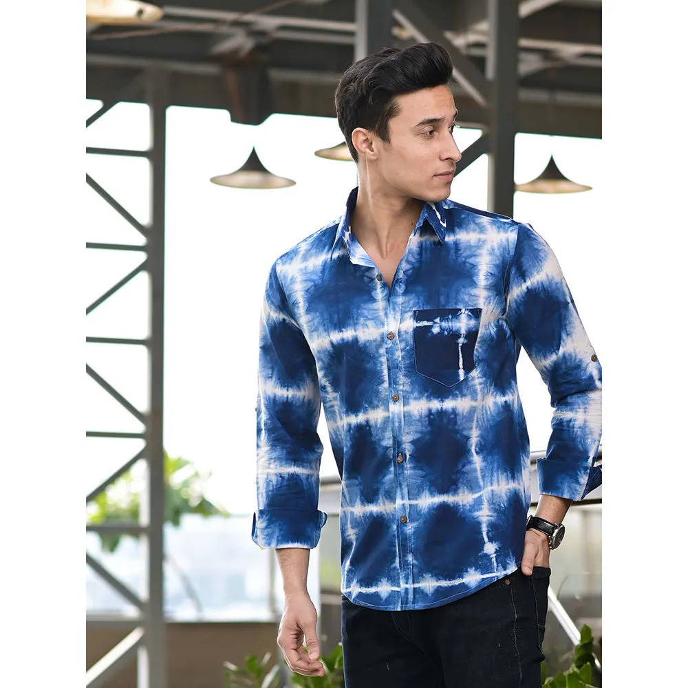 Hatheli Indigo Clamp Dyeing Cotton Shirt