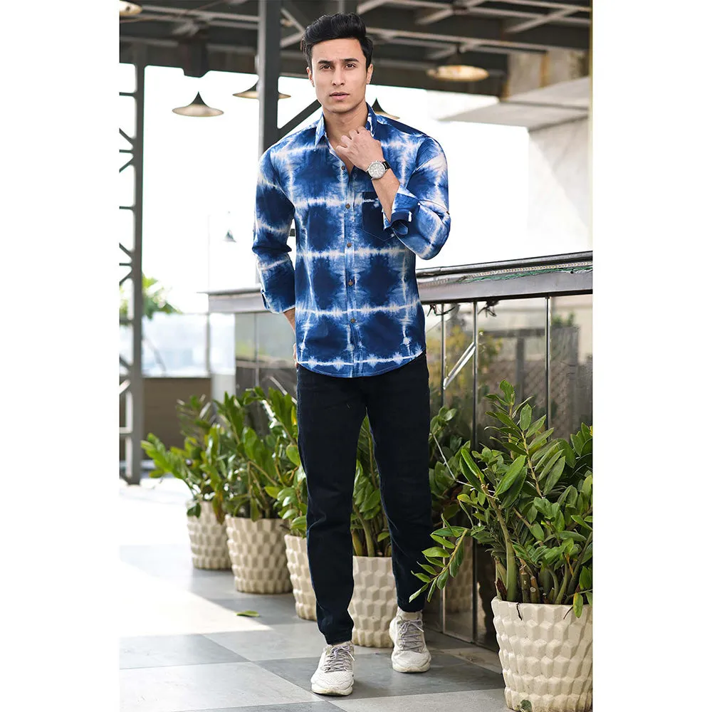 Hatheli Indigo Clamp Dyeing Cotton Shirt