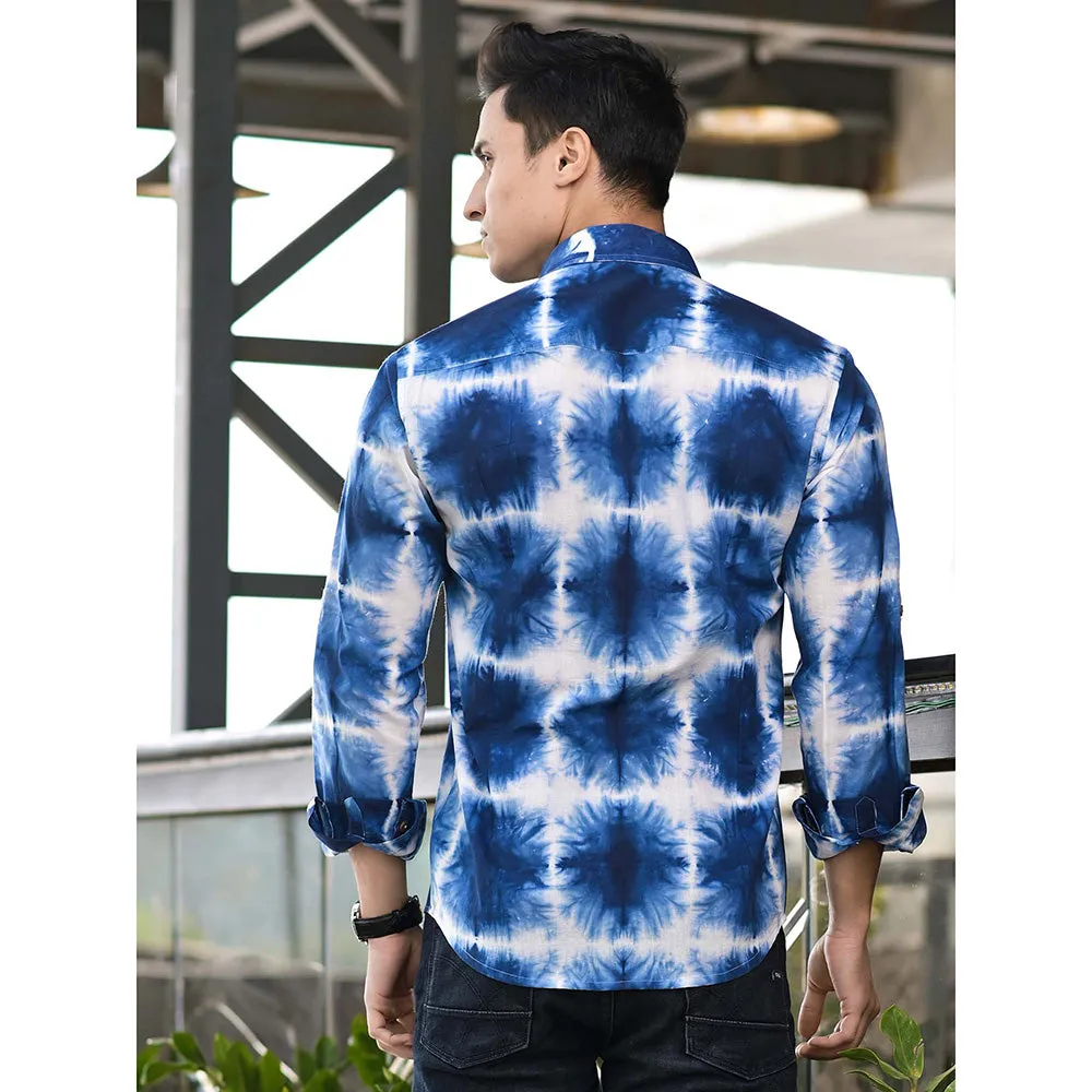 Hatheli Indigo Clamp Dyeing Cotton Shirt