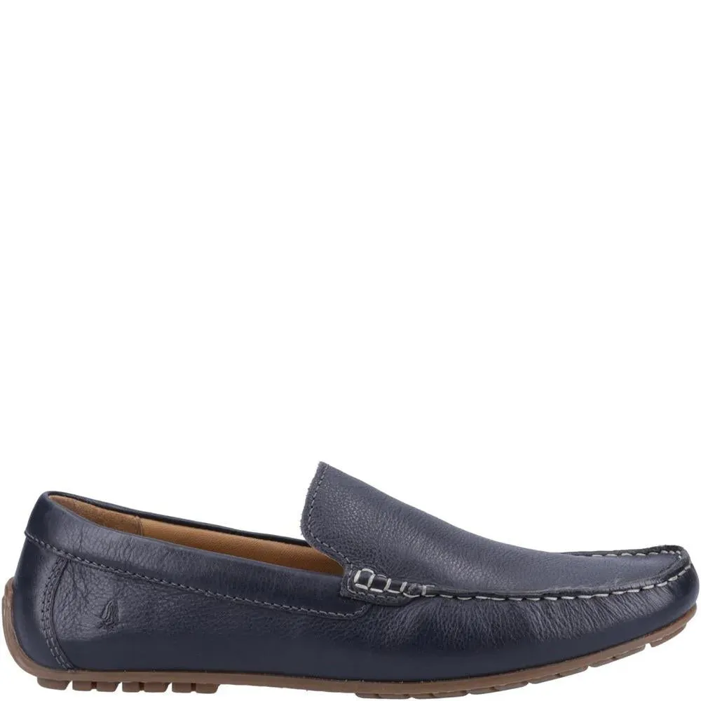 Hush Puppies Ralph Mens Leather Slip On Shoes Navy Blue