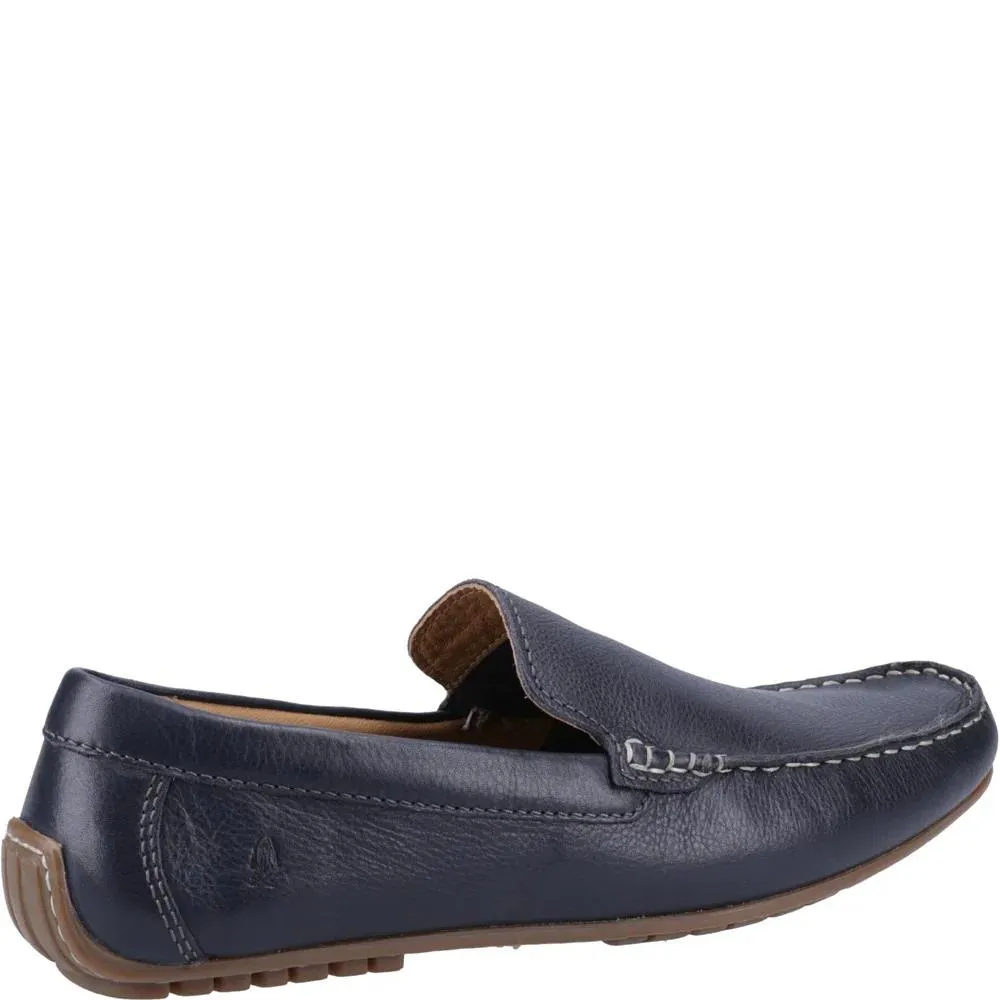 Hush Puppies Ralph Mens Leather Slip On Shoes Navy Blue