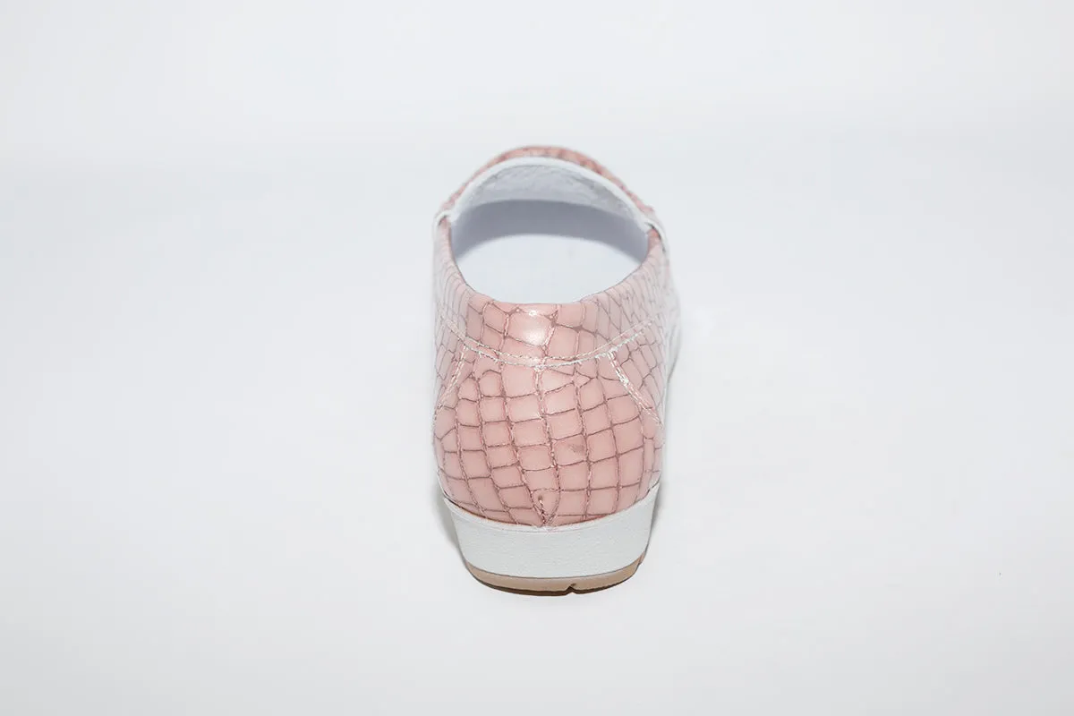 IMAC - FLAT LOAFER - PINK CROC PATENT