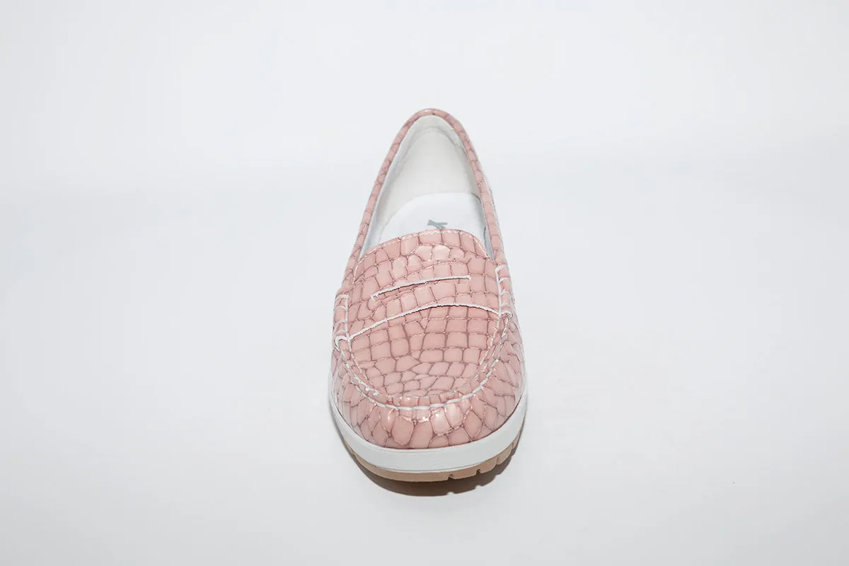 IMAC - FLAT LOAFER - PINK CROC PATENT