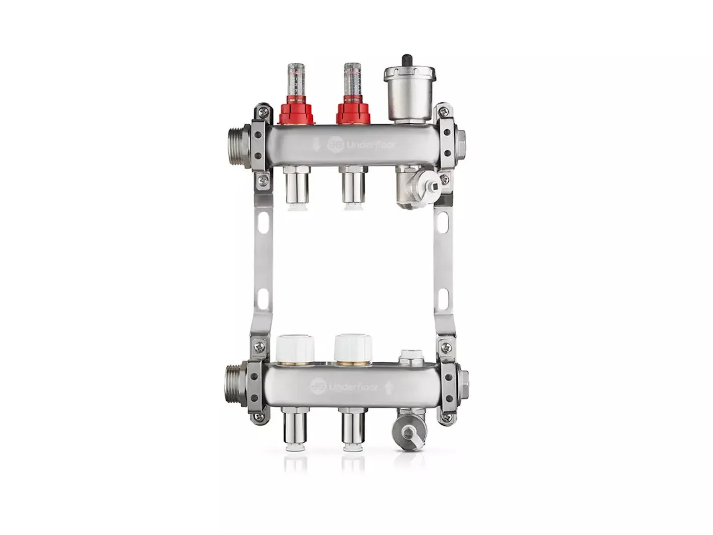 John Guest Speedfit Lowfit 2 Port Manifold Stainless Steel (12mm Connections)