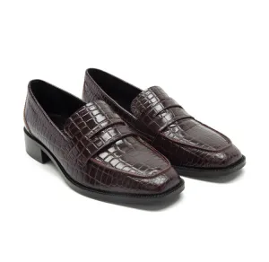 kew burgundy croc