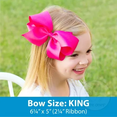 King Blue Bunny Print Hair Bow on Clippie