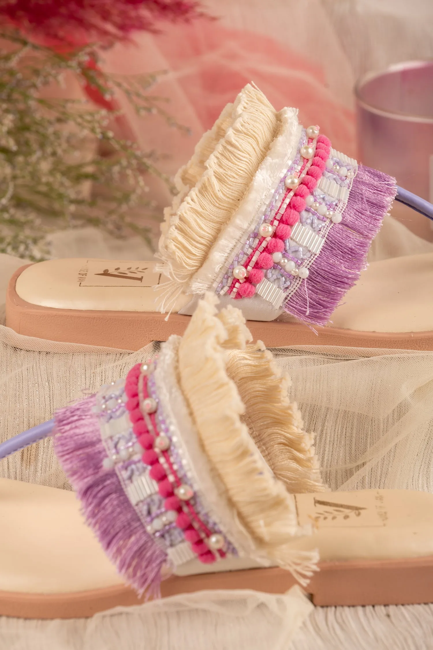 Lilac Love T-strap Flats
