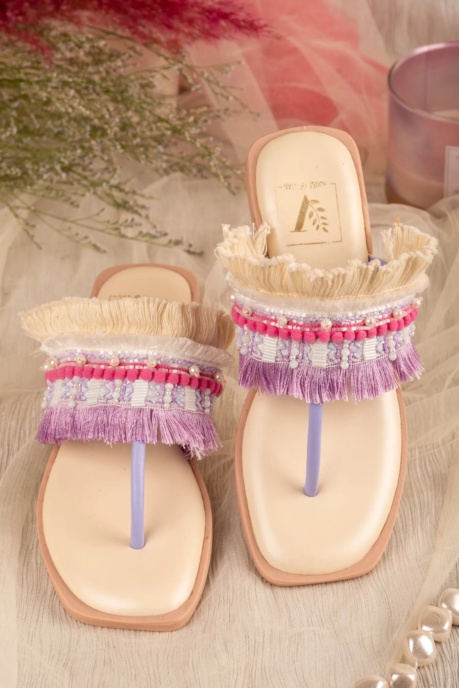 Lilac Love T-strap Flats