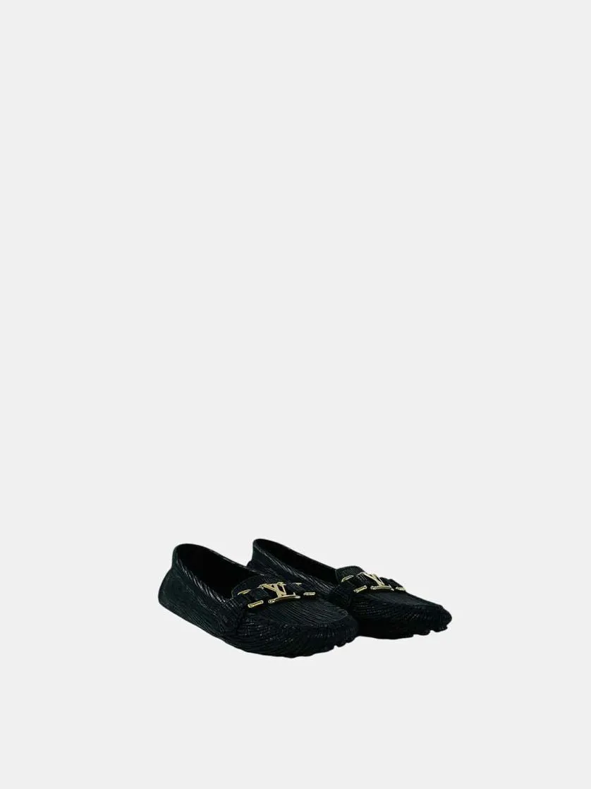 LOUIS VUITTON Oxford Black Loafers 38.5