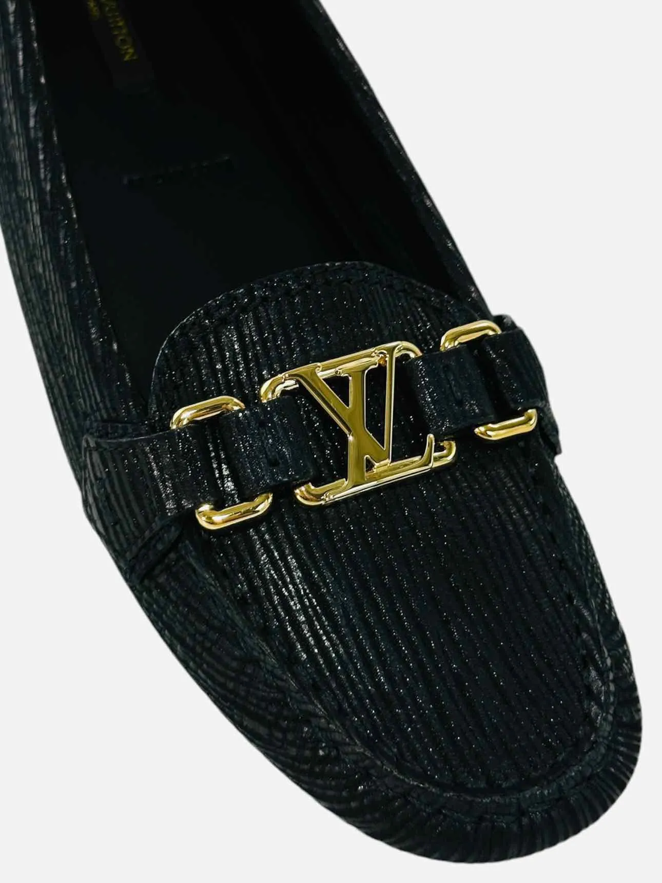LOUIS VUITTON Oxford Black Loafers 38.5