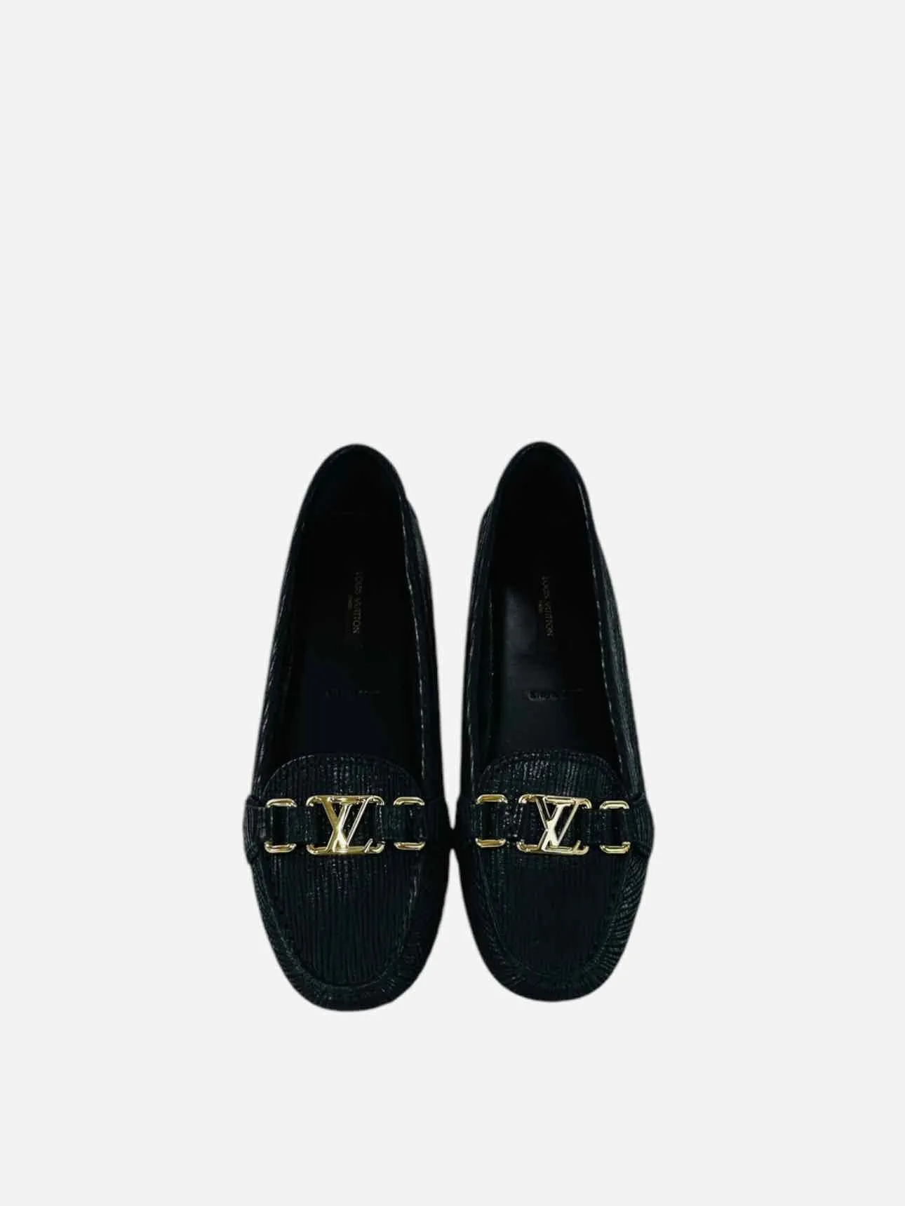 LOUIS VUITTON Oxford Black Loafers 38.5