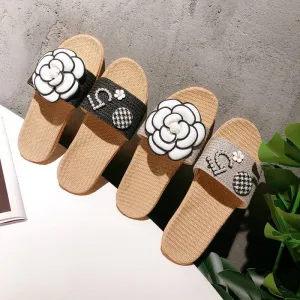 Luxury Woven Flower & Embroidery Slide Sandals