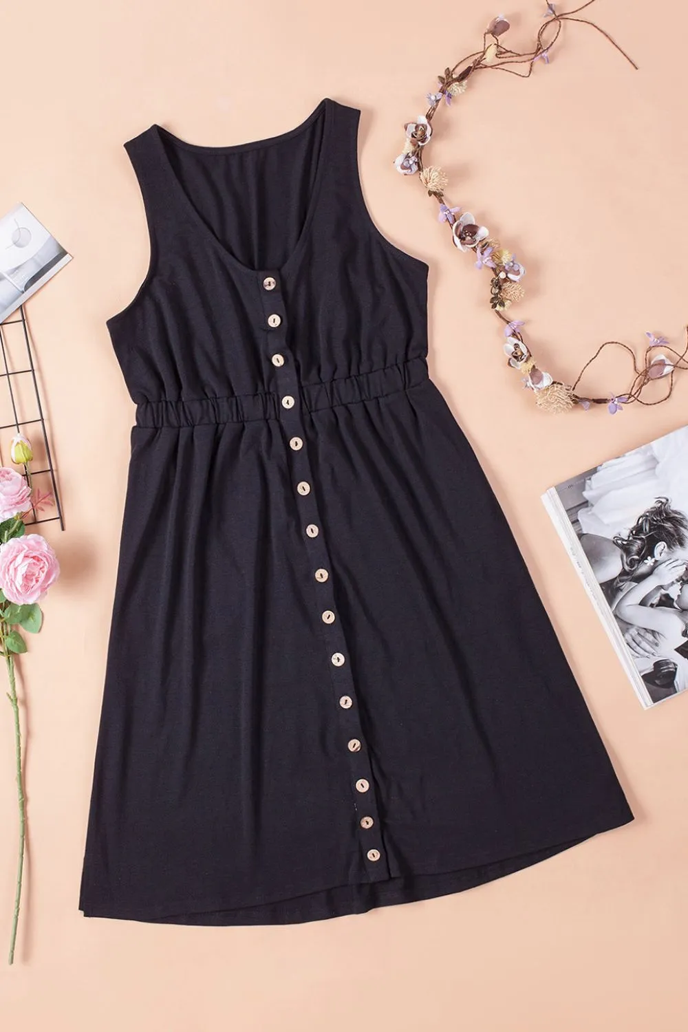 Magic Dress with Pockets: Solid Grey, Black, Blue, Green, Pink, Yellow, Light Grey, Khaki, Pumpkin Spice, Evergreen, Very Pink