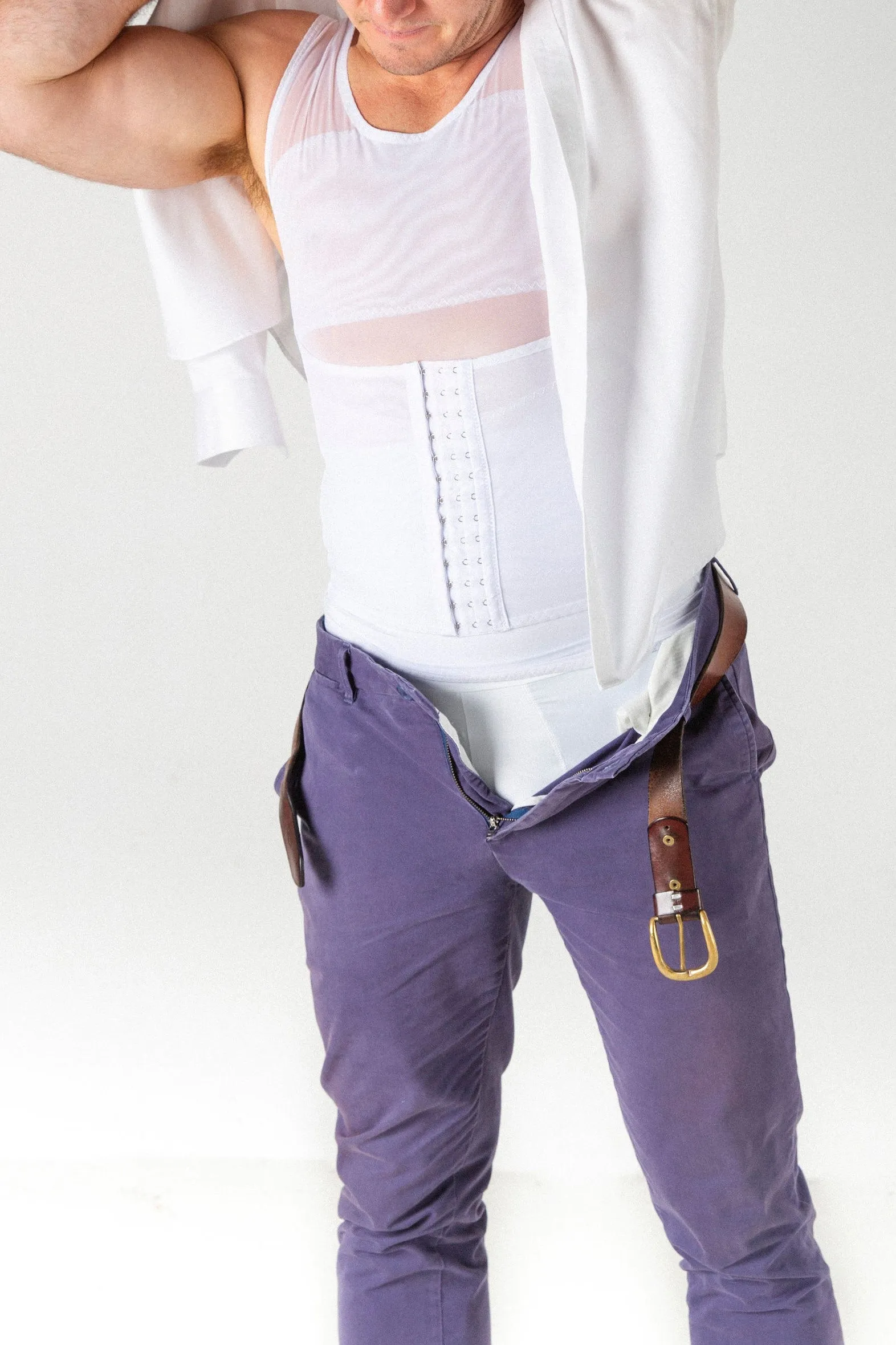 MEN'S SCULPTING TOP WITH WAIST TRAINER