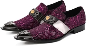 Men's Tuxedo Western Loafers in Purple Blue
