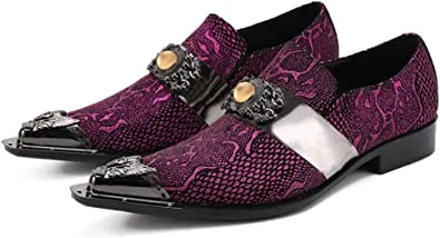 Men's Tuxedo Western Loafers in Purple Blue