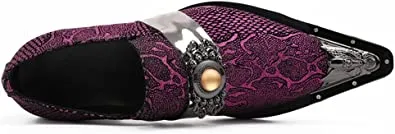 Men's Tuxedo Western Loafers in Purple Blue