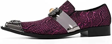 Men's Tuxedo Western Loafers in Purple Blue