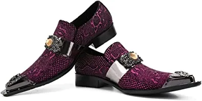 Men's Tuxedo Western Loafers in Purple Blue