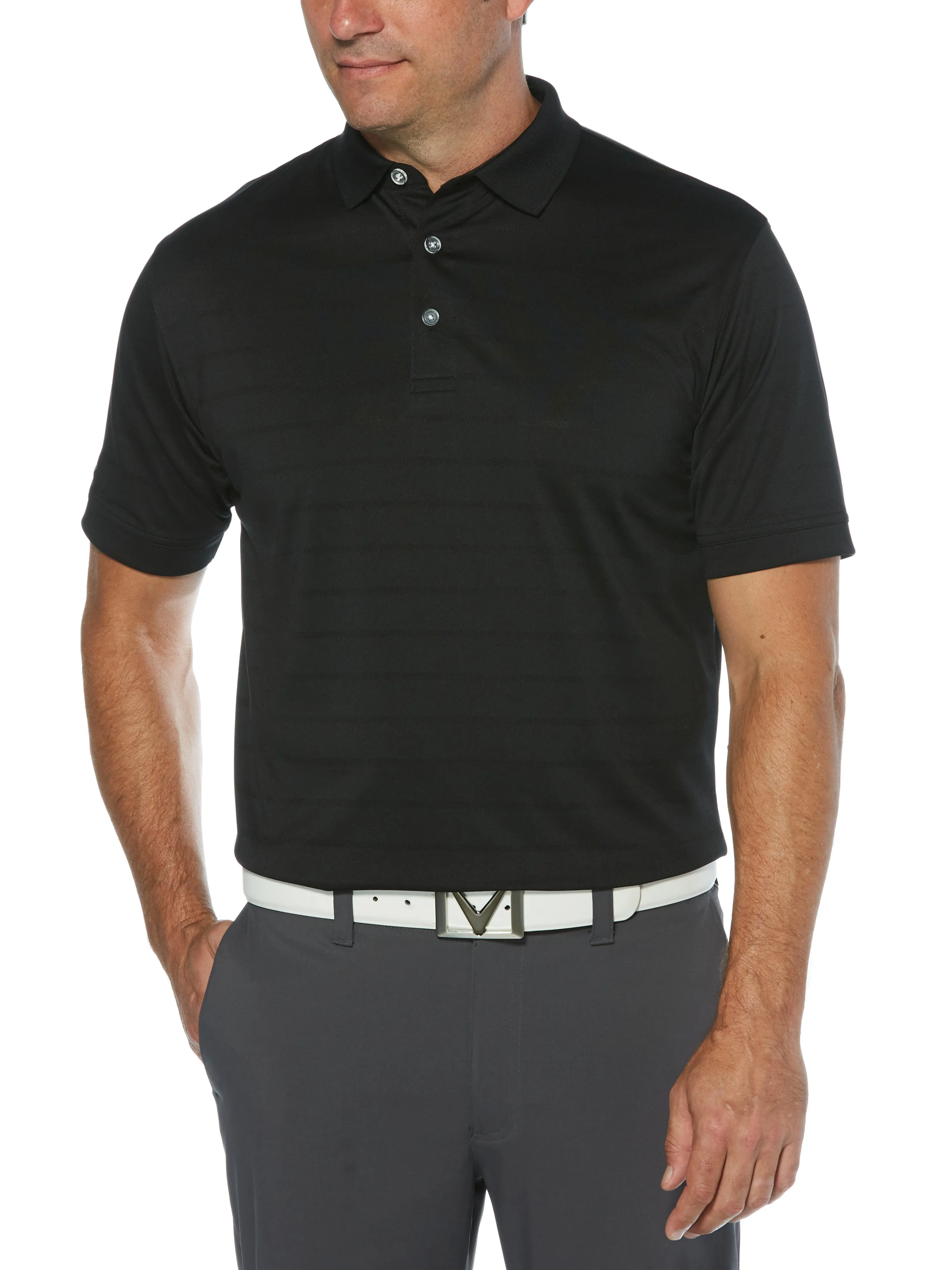 Mens Vent Short Sleeve Open Mesh Polo Shirt