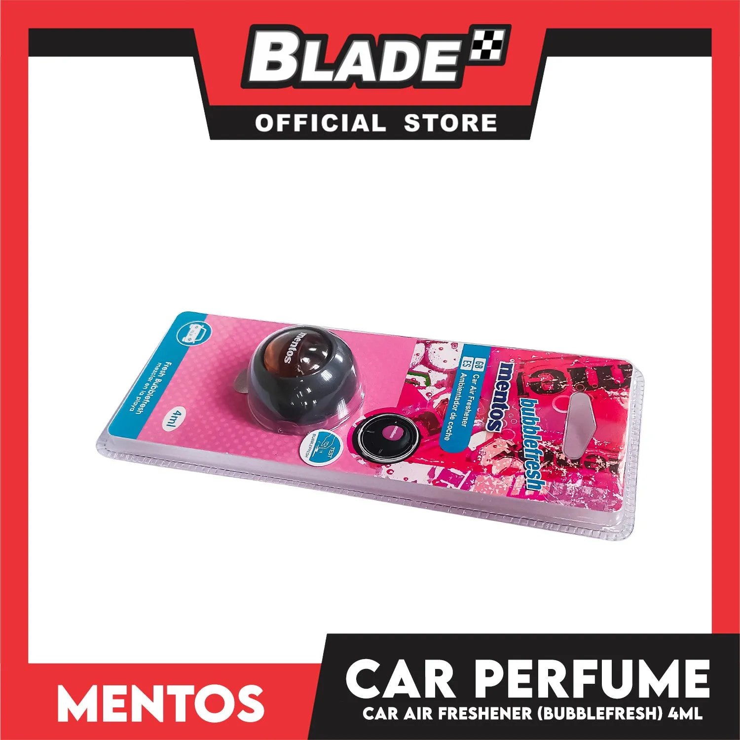Mentos Vent Clip Car Air Freshener 4ml (Bubblefresh)