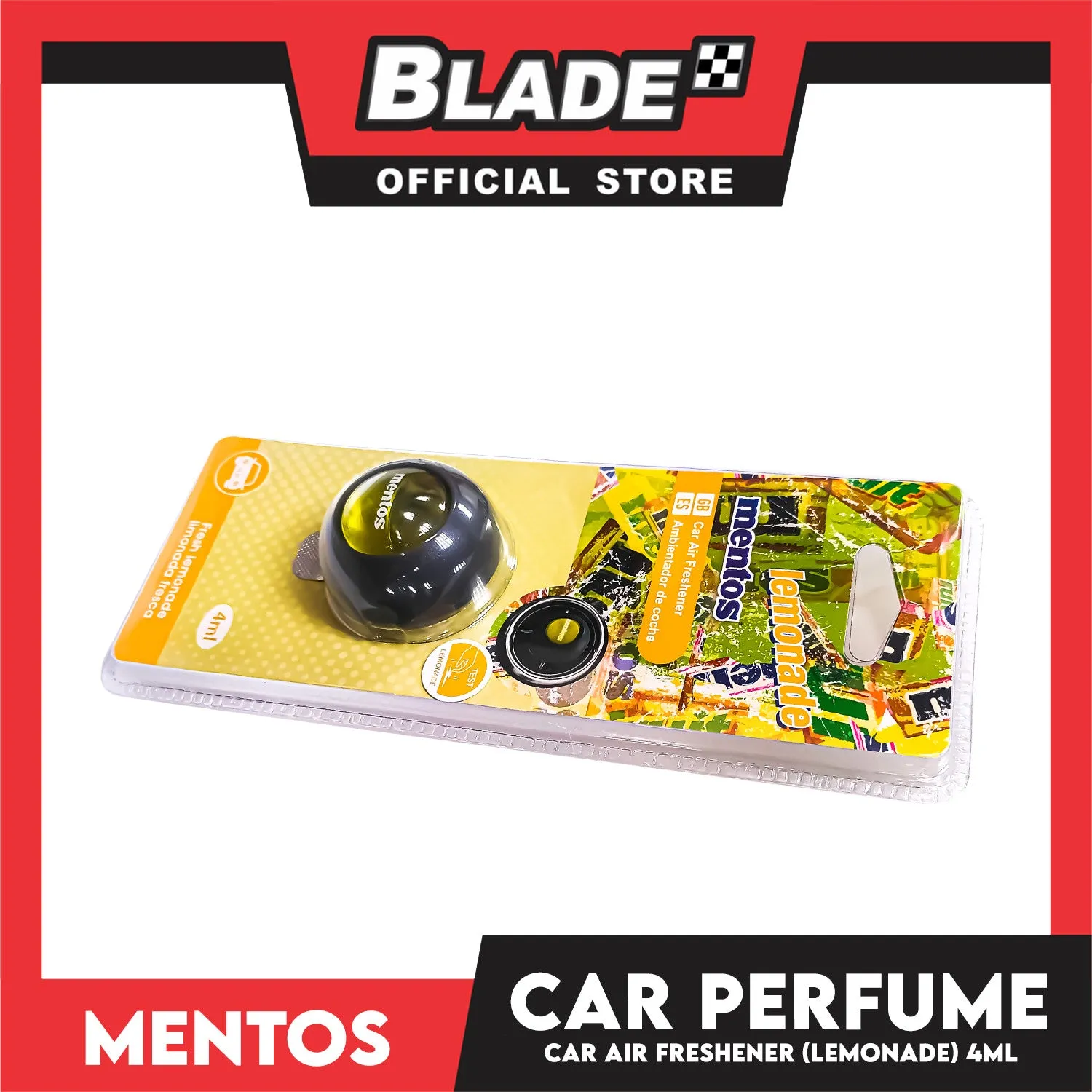 Mentos Vent Clip Car Air Freshener 4ml (Lemonade)