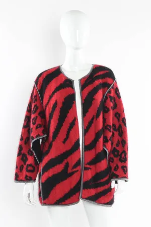 Mixed Animal Print Mohair Sweater