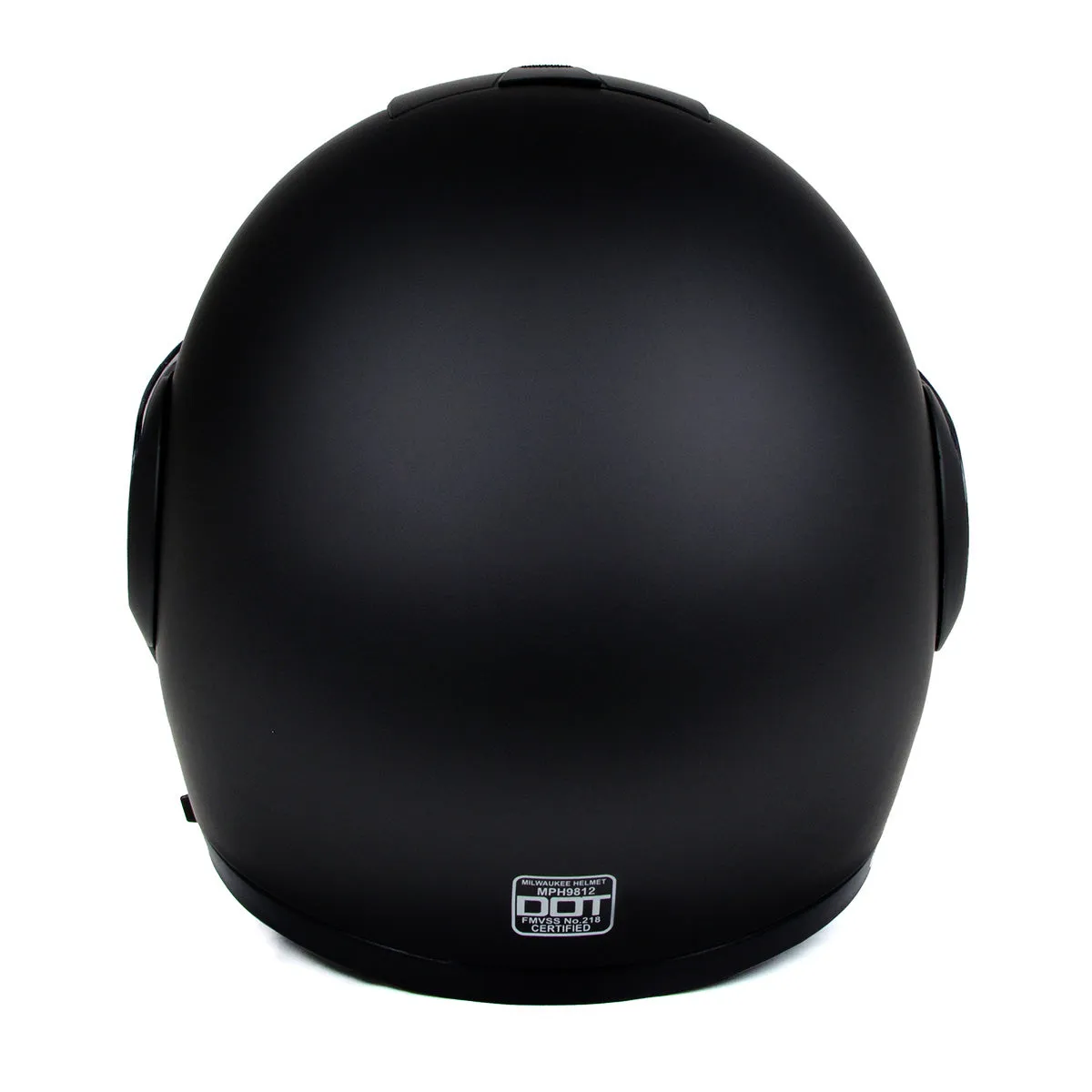 MPH9812DOT Flat Black 'Menace' Advanced Motorcycle Modular Helmet for Men and Women Biker w/ Drop Down Visor
