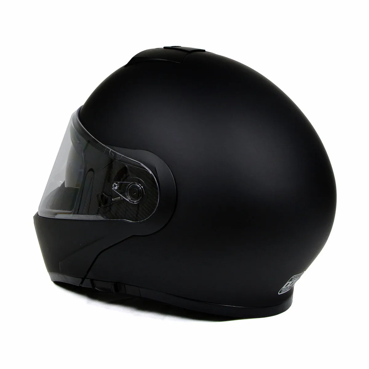 MPH9812DOT Flat Black 'Menace' Advanced Motorcycle Modular Helmet for Men and Women Biker w/ Drop Down Visor