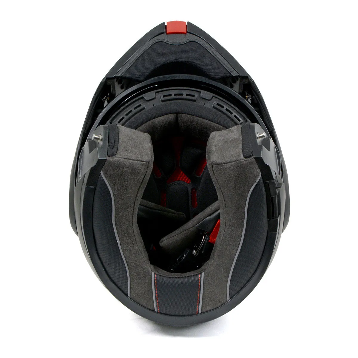 MPH9812DOT Flat Black 'Menace' Advanced Motorcycle Modular Helmet for Men and Women Biker w/ Drop Down Visor