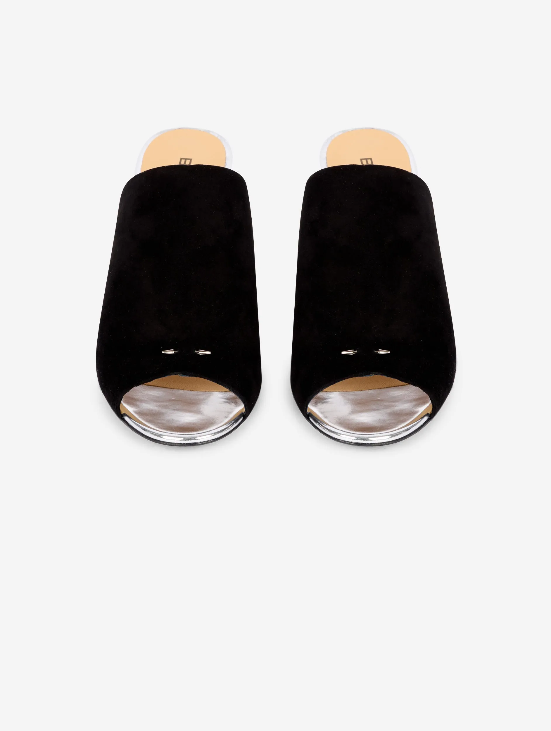 mules en daim noir