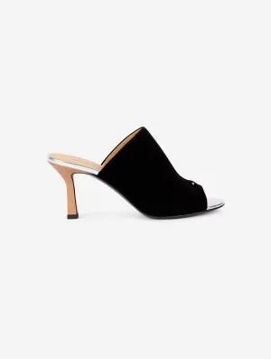 mules en daim noir