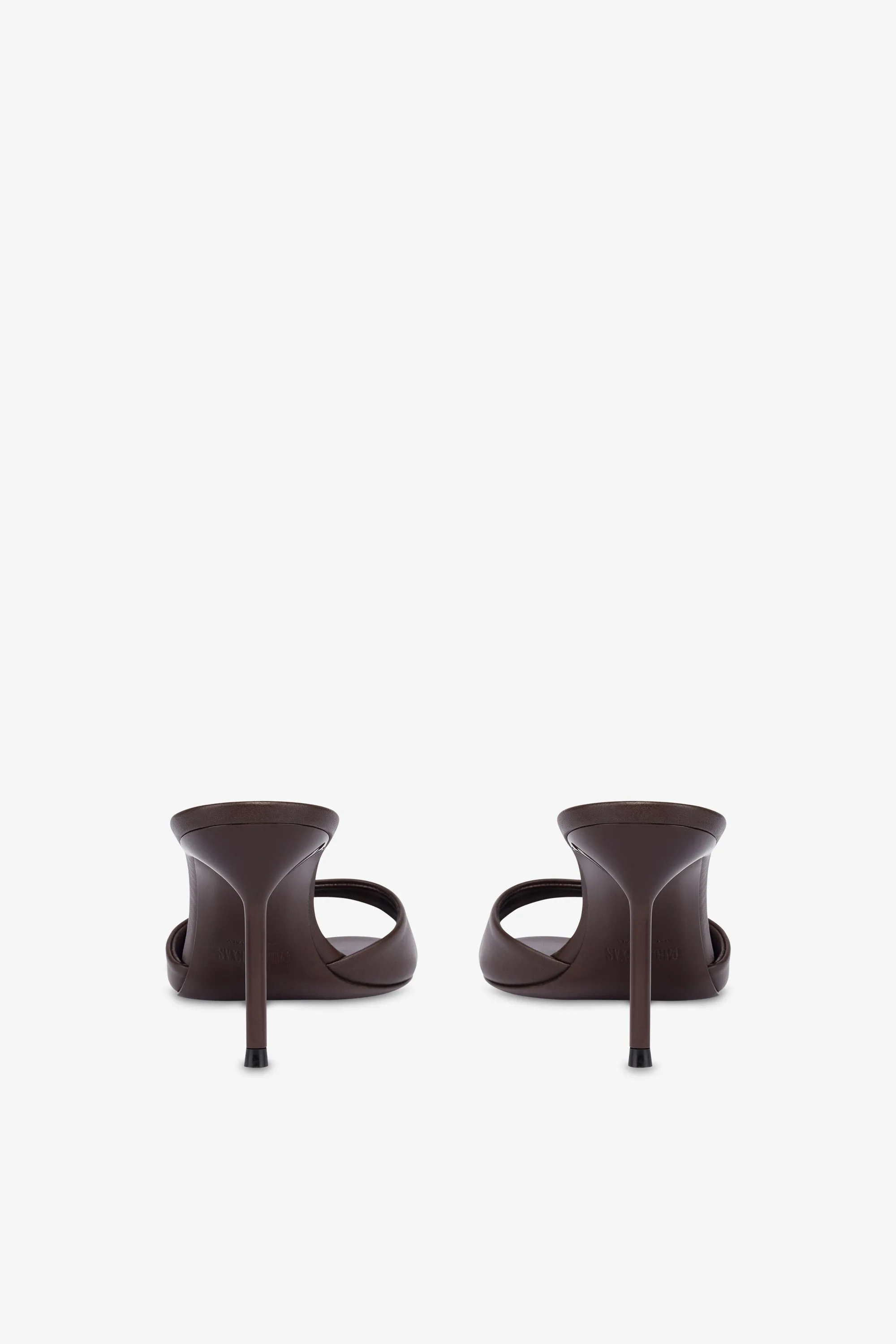 Mules in ebony leather