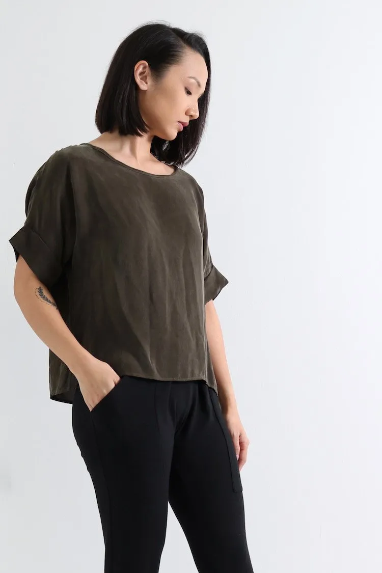Natalie Busby Olive Cupro T-Shirt