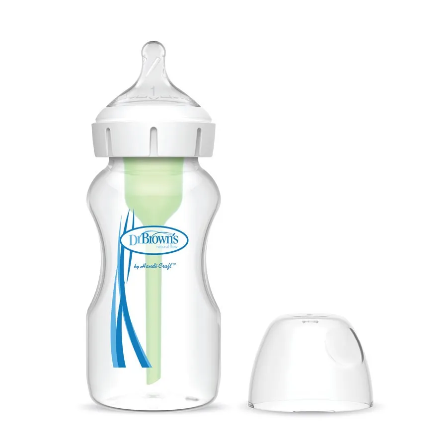Natural Flow Anti-Colic Options  Wide-Neck Baby Bottle, with Level 1 Slow Flow Nipple
