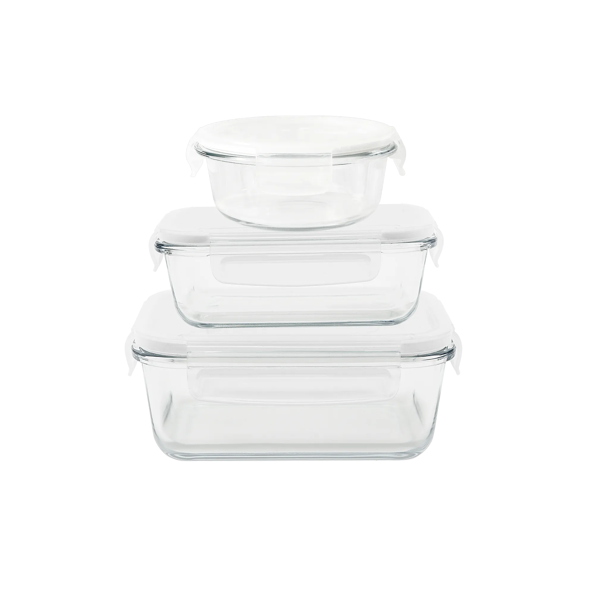 Pebbly Food Containers (3pcs) - (620ml Round/ 650ml Rectangular/ 1000ml Square)