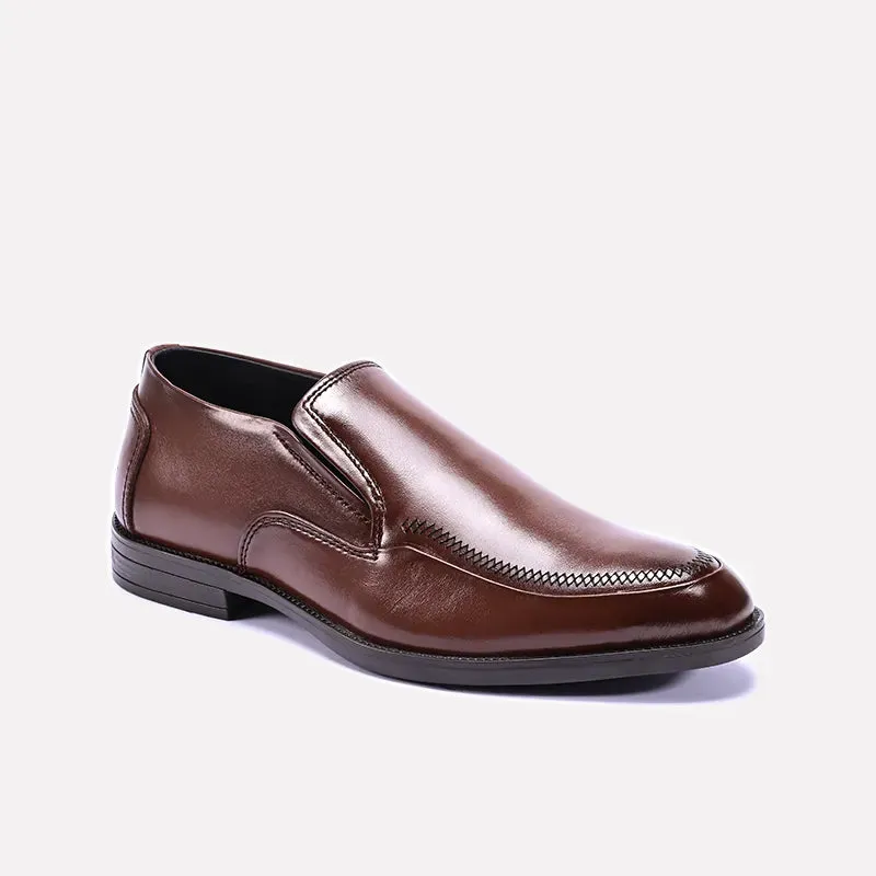 Pioneer Brown Slip On Formal Shoes 0111186
