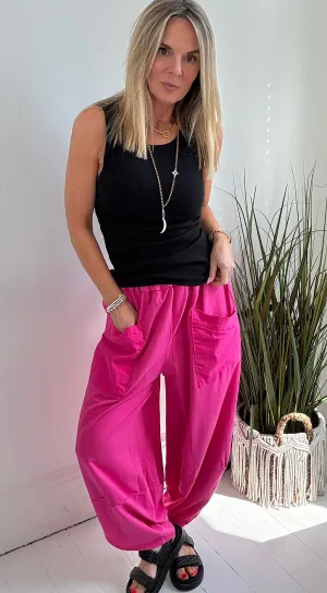 Pocket Cocoon Pant Fuchsia