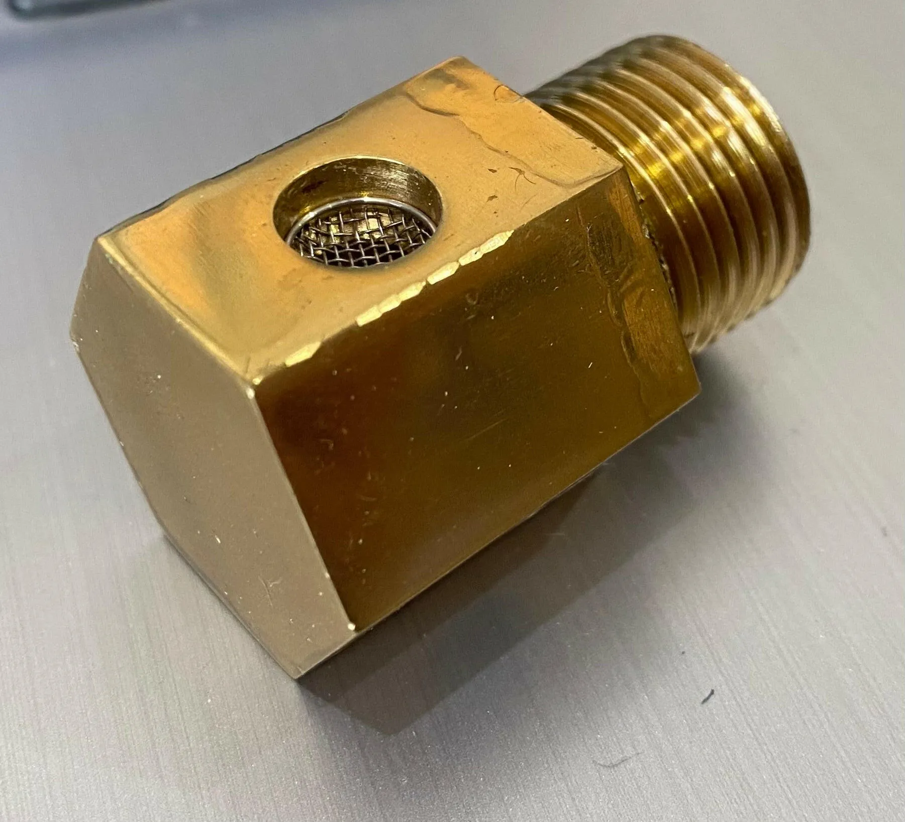 Polished Brass Hex Tank Vent 1/2"