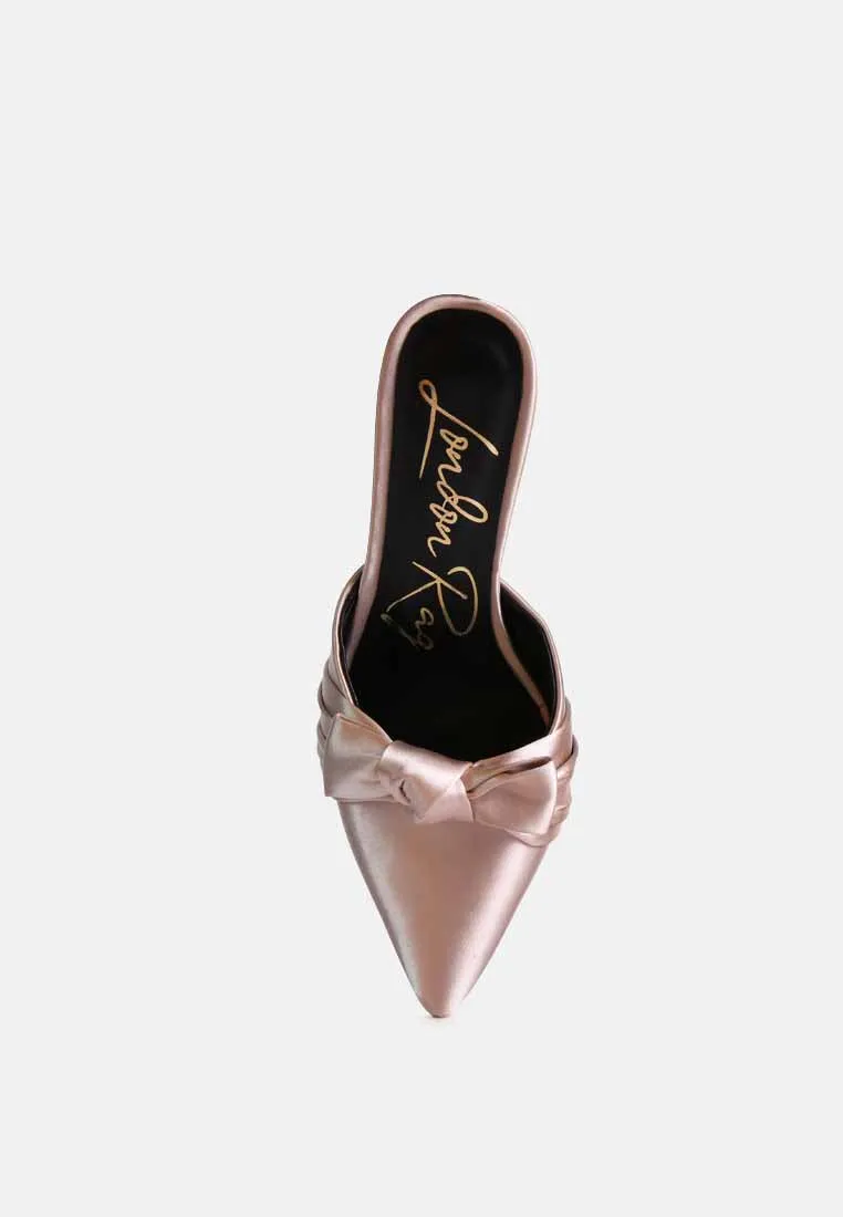 Queenie Satin Stiletto Mule Sandals By Ruw